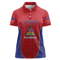 World Football Haiti 2026 Women Polo Shirt Haiti est de Retour Red Voodoo Veve Spirits - Wonder Print Shop
