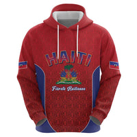 World Football Haiti 2026 Zip Hoodie Haiti est de Retour Red Voodoo Veve Spirits - Wonder Print Shop