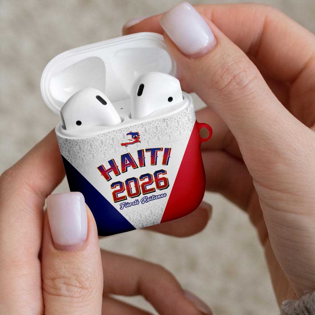 World Football Haiti 2026 AirPods Case Haiti est de Retour White Voodoo Veve Spirits - Wonder Print Shop