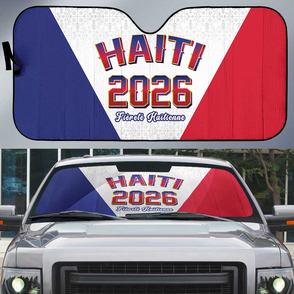 World Football Haiti 2026 Auto Sun Shade Haiti est de Retour White Voodoo Veve Spirits - Wonder Print Shop