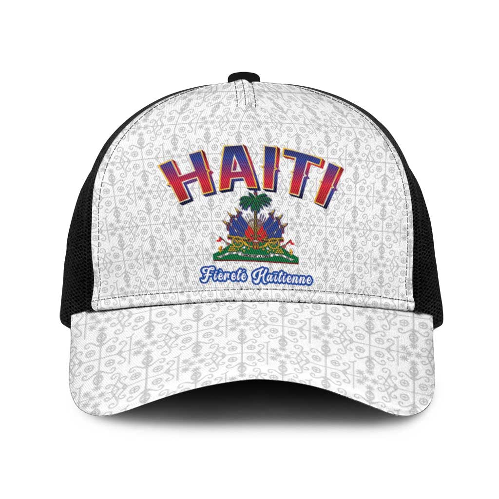 World Football Haiti 2026 Baseball Net Cap Haiti est de Retour White Voodoo Veve Spirits - Wonder Print Shop