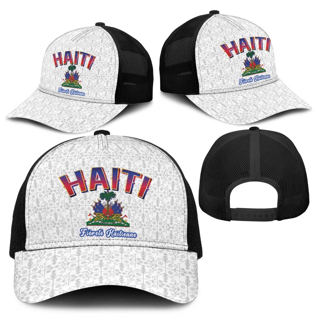 World Football Haiti 2026 Baseball Net Cap Haiti est de Retour White Voodoo Veve Spirits - Wonder Print Shop