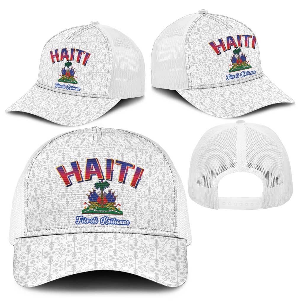 World Football Haiti 2026 Baseball Net Cap Haiti est de Retour White Voodoo Veve Spirits - Wonder Print Shop