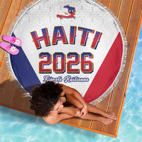 World Football Haiti 2026 Beach Blanket Haiti est de Retour White Voodoo Veve Spirits - Wonder Print Shop