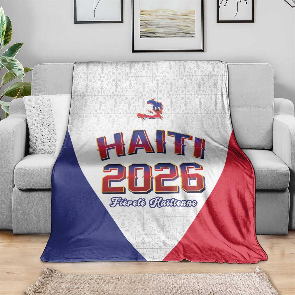 World Football Haiti 2026 Blanket Haiti est de Retour White Voodoo Veve Spirits - Wonder Print Shop