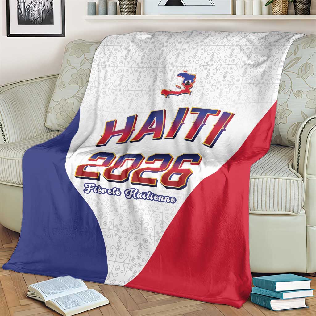 World Football Haiti 2026 Blanket Haiti est de Retour White Voodoo Veve Spirits - Wonder Print Shop