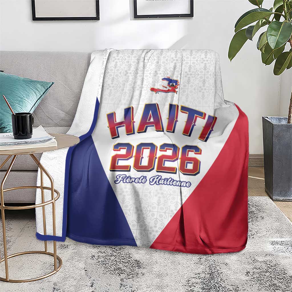 World Football Haiti 2026 Blanket Haiti est de Retour White Voodoo Veve Spirits - Wonder Print Shop