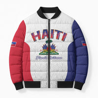 World Football Haiti 2026 Bomber Puffer Jacket Haiti est de Retour White Voodoo Veve Spirits - Wonder Print Shop
