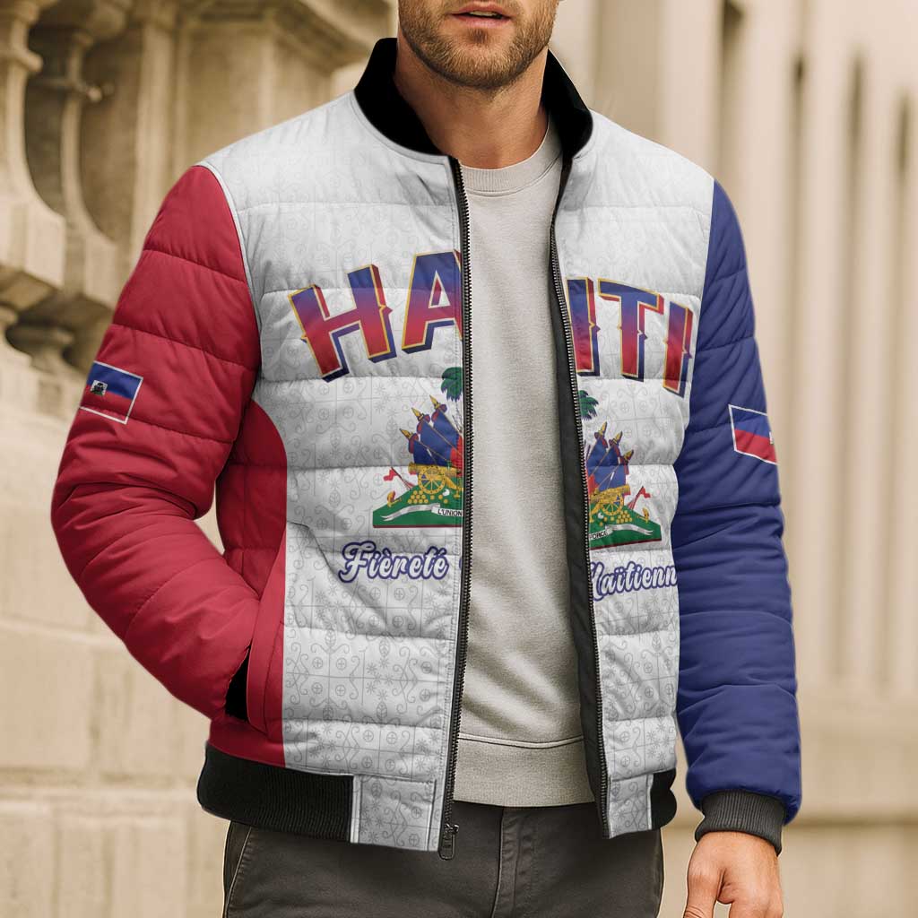 World Football Haiti 2026 Bomber Puffer Jacket Haiti est de Retour White Voodoo Veve Spirits - Wonder Print Shop