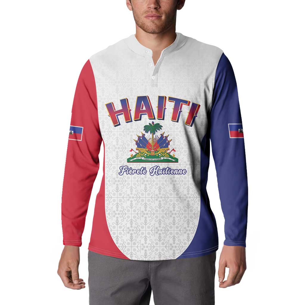 World Football Haiti 2026 Button Sweatshirt Haiti est de Retour White Voodoo Veve Spirits - Wonder Print Shop