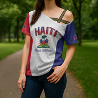 World Football Haiti 2026 Cross Shoulder Shirt Haiti est de Retour White Voodoo Veve Spirits - Wonder Print Shop