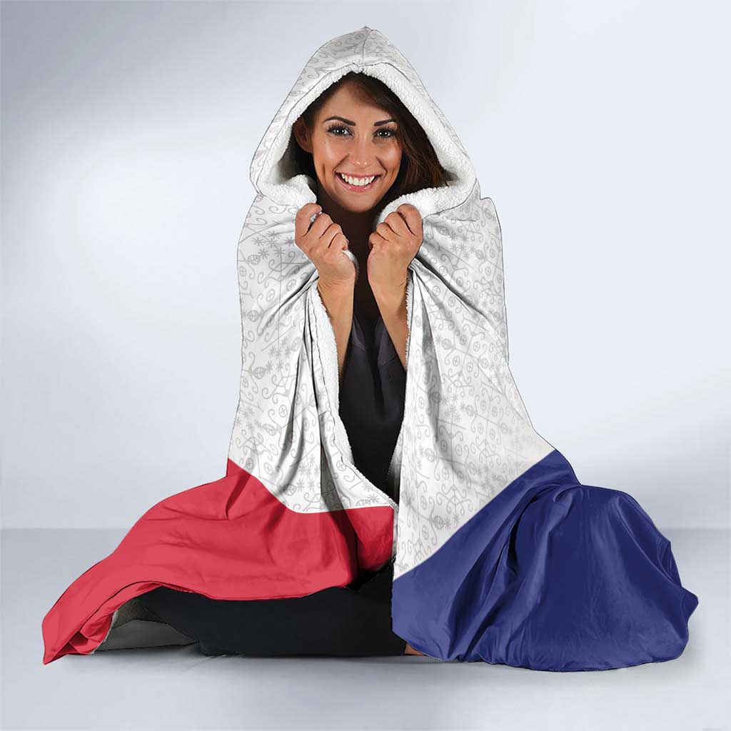 World Football Haiti 2026 Hooded Blanket Haiti est de Retour White Voodoo Veve Spirits - Wonder Print Shop