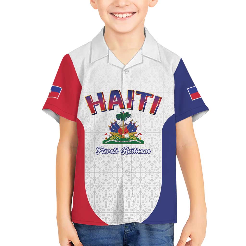 World Football Haiti 2026 Kid Hawaiian Shirt Haiti est de Retour White Voodoo Veve Spirits - Wonder Print Shop