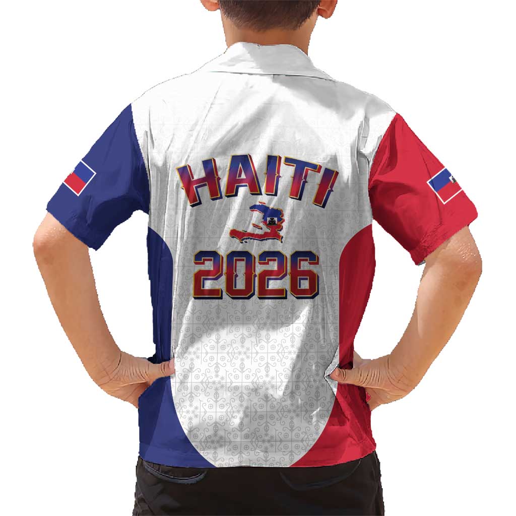 World Football Haiti 2026 Kid Hawaiian Shirt Haiti est de Retour White Voodoo Veve Spirits - Wonder Print Shop