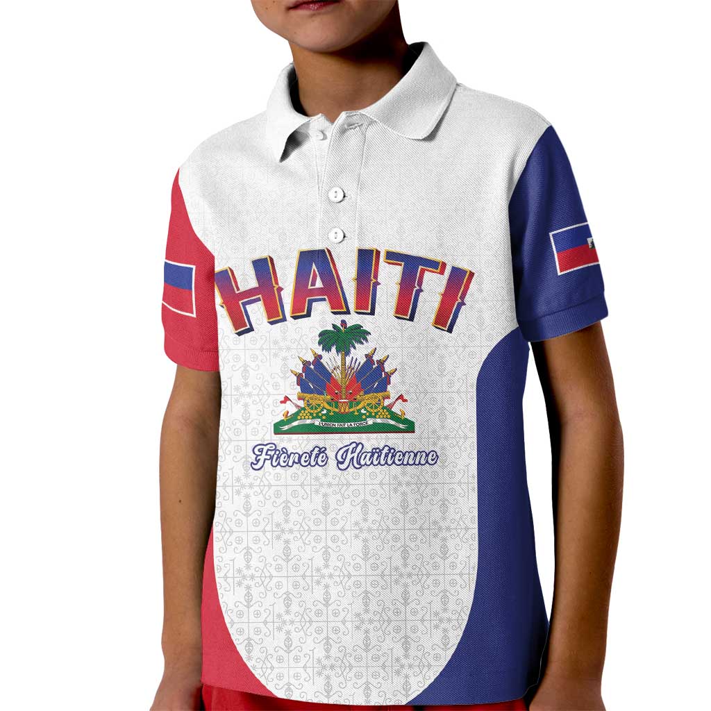 World Football Haiti 2026 Kid Polo Shirt Haiti est de Retour White Voodoo Veve Spirits - Wonder Print Shop