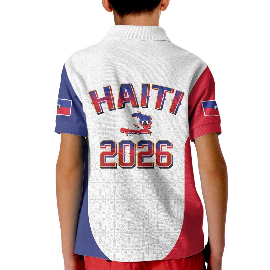 World Football Haiti 2026 Kid Polo Shirt Haiti est de Retour White Voodoo Veve Spirits - Wonder Print Shop