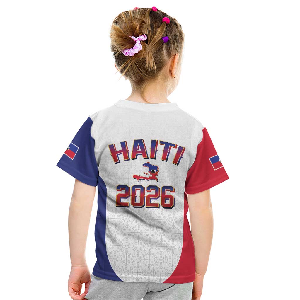 World Football Haiti 2026 Kid T Shirt Haiti est de Retour White Voodoo Veve Spirits - Wonder Print Shop
