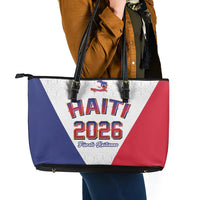 World Football Haiti 2026 Leather Tote Bag Haiti est de Retour White Voodoo Veve Spirits - Wonder Print Shop