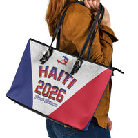World Football Haiti 2026 Leather Tote Bag Haiti est de Retour White Voodoo Veve Spirits - Wonder Print Shop