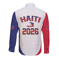 World Football Haiti 2026 Long Sleeve Button Shirt Haiti est de Retour White Voodoo Veve Spirits - Wonder Print Shop
