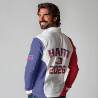 World Football Haiti 2026 Long Sleeve Polo Shirt Haiti est de Retour White Voodoo Veve Spirits - Wonder Print Shop
