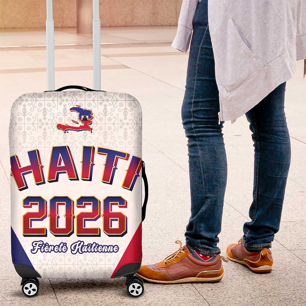 World Football Haiti 2026 Luggage Cover Haiti est de Retour White Voodoo Veve Spirits - Wonder Print Shop