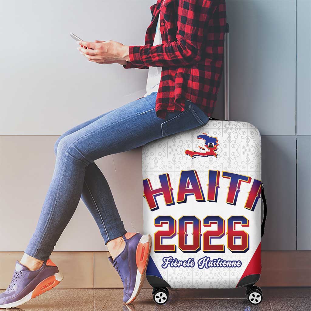 World Football Haiti 2026 Luggage Cover Haiti est de Retour White Voodoo Veve Spirits - Wonder Print Shop