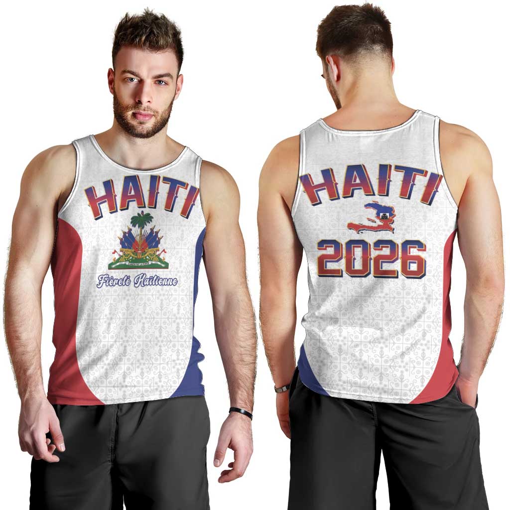 World Football Haiti 2026 Men Tank Top Haiti est de Retour White Voodoo Veve Spirits - Wonder Print Shop