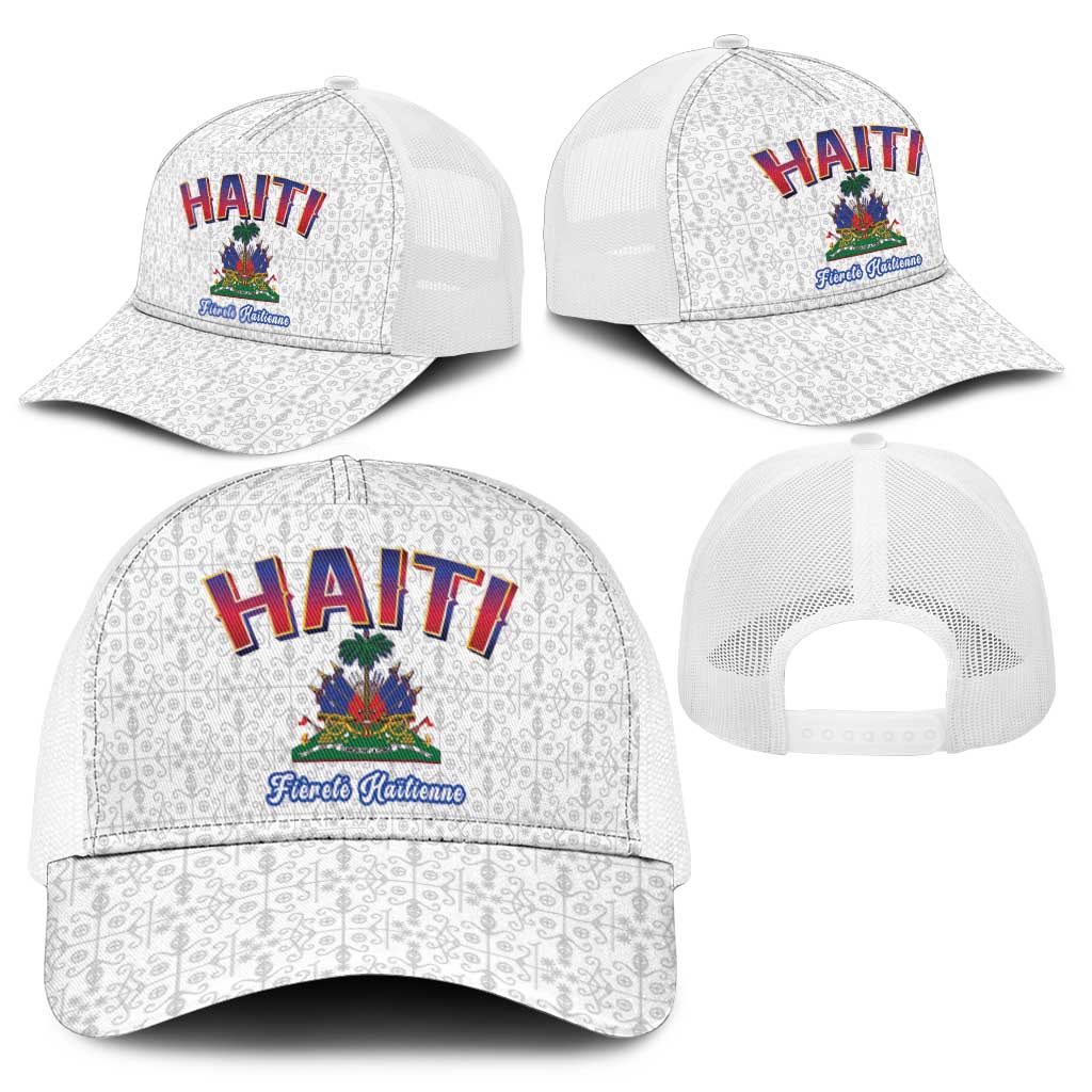 World Football Haiti 2026 Mesh Trucker Cap Haiti est de Retour White Voodoo Veve Spirits - Wonder Print Shop