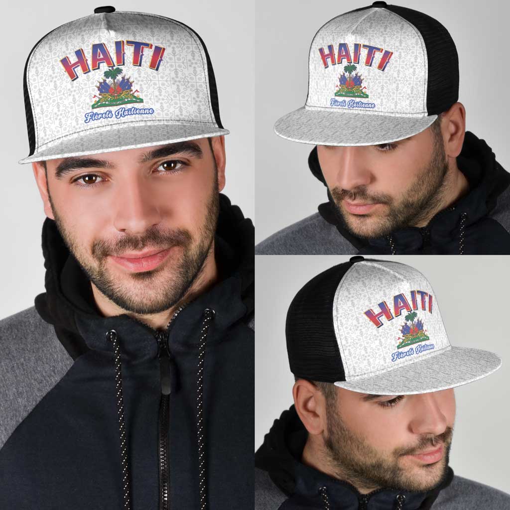 World Football Haiti 2026 Mesh Trucker Cap Haiti est de Retour White Voodoo Veve Spirits - Wonder Print Shop