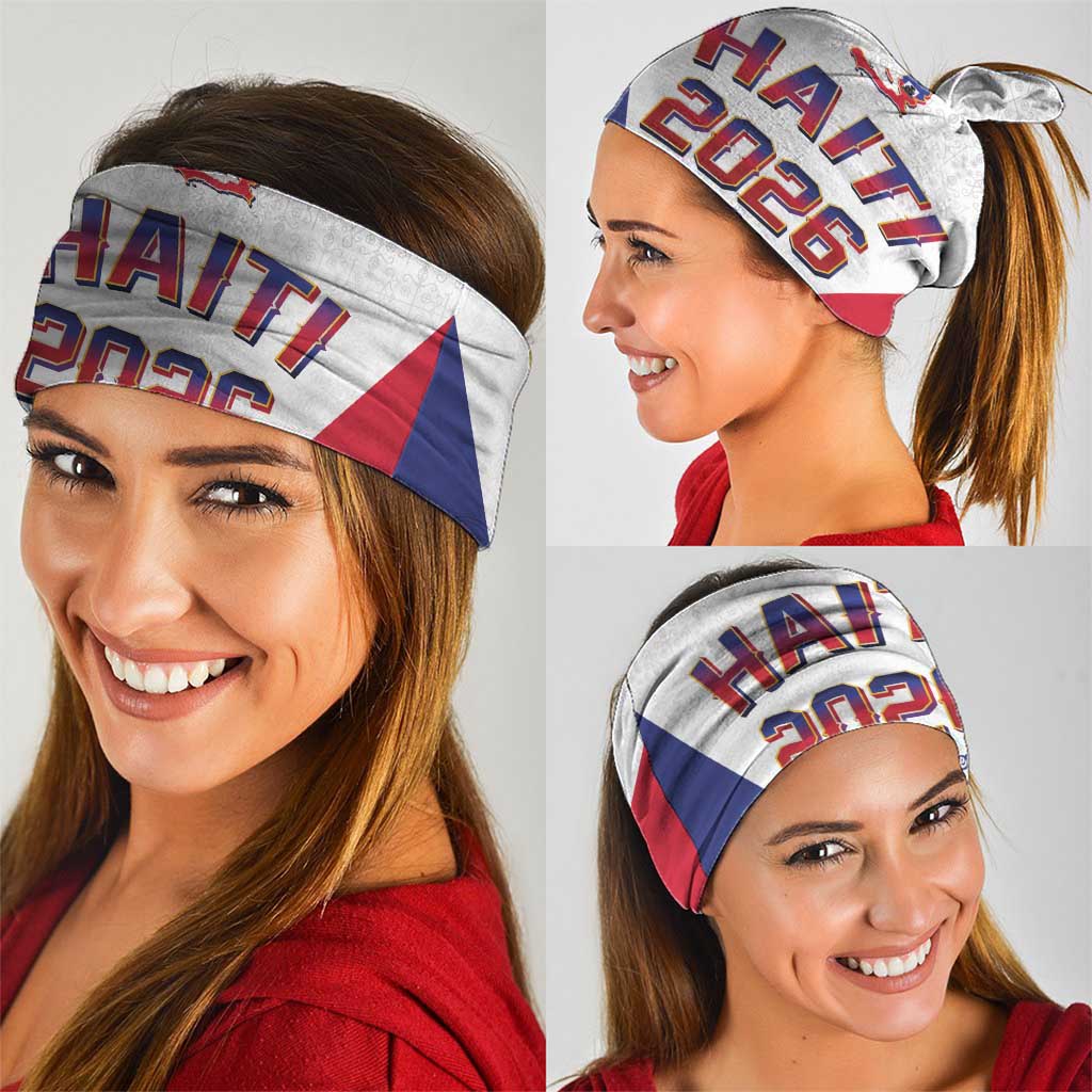 World Football Haiti 2026 Neck Gaiter Haiti est de Retour White Voodoo Veve Spirits - Wonder Print Shop