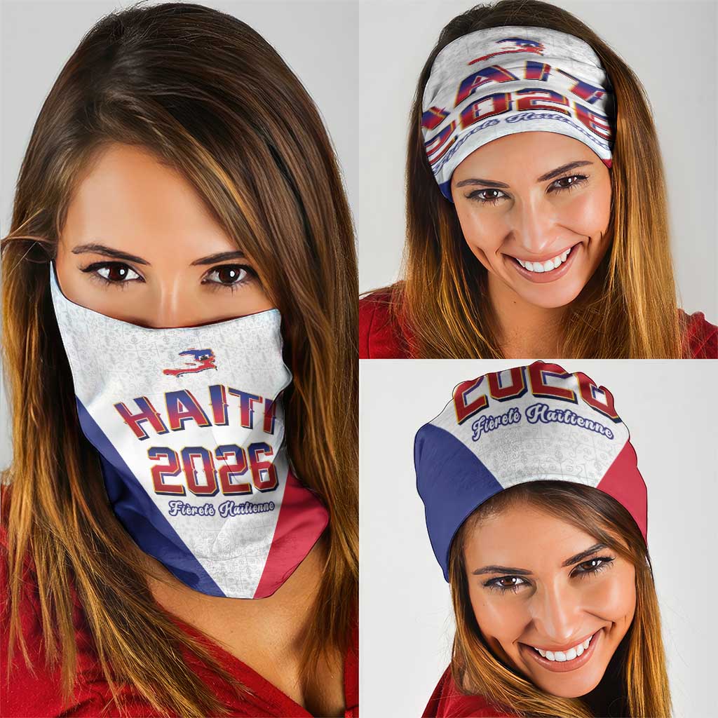World Football Haiti 2026 Neck Gaiter Haiti est de Retour White Voodoo Veve Spirits - Wonder Print Shop