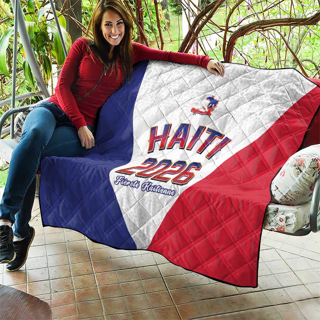 World Football Haiti 2026 Quilt Haiti est de Retour White Voodoo Veve Spirits - Wonder Print Shop