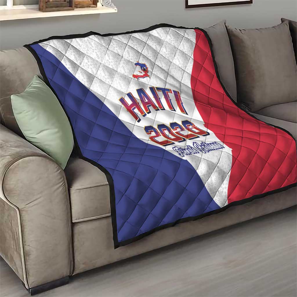 World Football Haiti 2026 Quilt Haiti est de Retour White Voodoo Veve Spirits - Wonder Print Shop