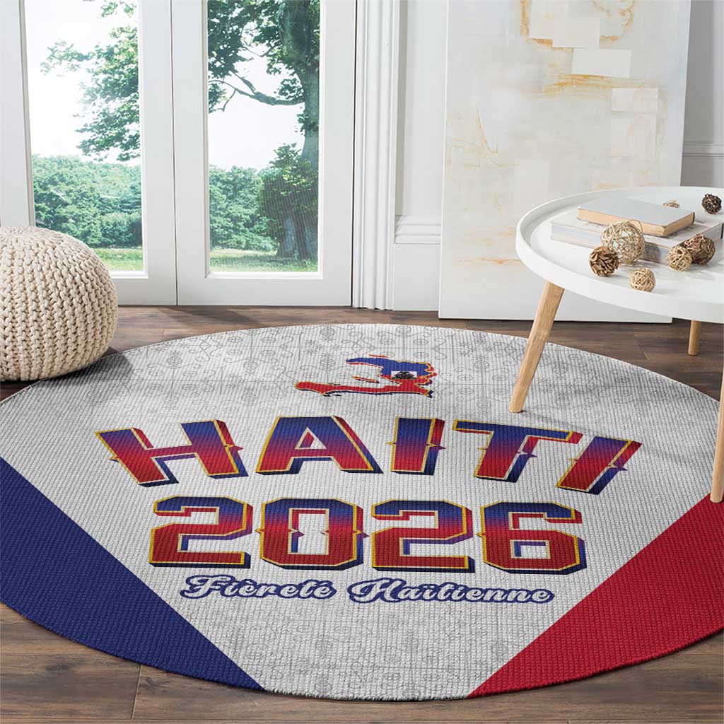 World Football Haiti 2026 Round Carpet Haiti est de Retour White Voodoo Veve Spirits - Wonder Print Shop