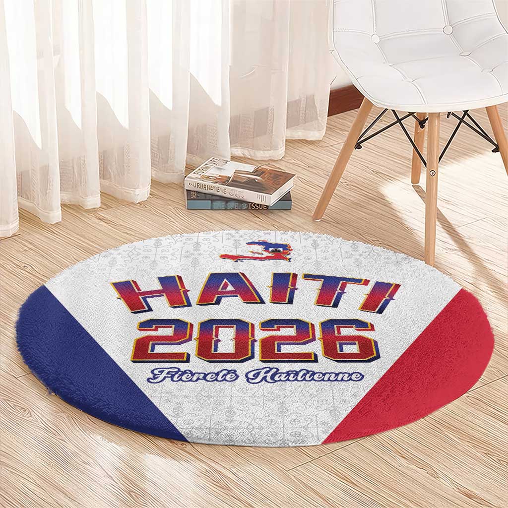 World Football Haiti 2026 Round Carpet Haiti est de Retour White Voodoo Veve Spirits - Wonder Print Shop