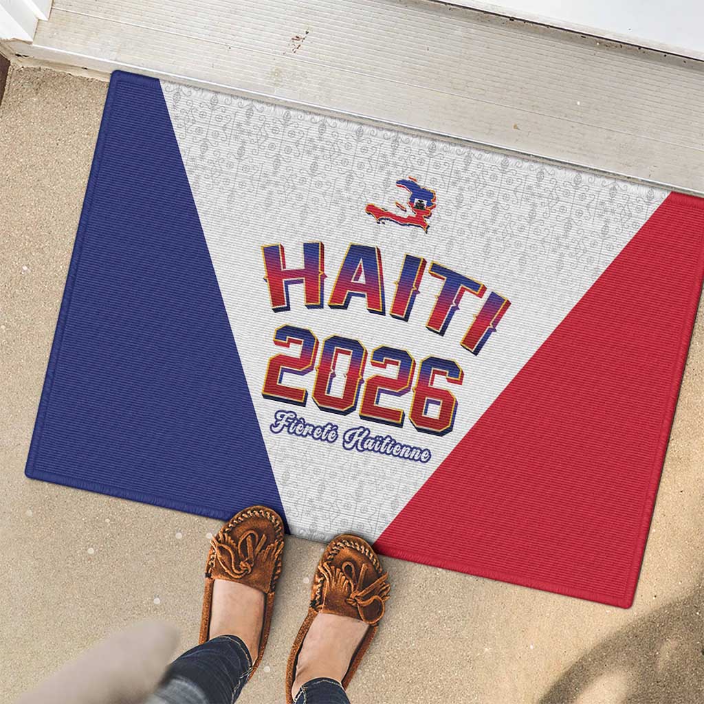 World Football Haiti 2026 Rubber Doormat Haiti est de Retour White Voodoo Veve Spirits - Wonder Print Shop