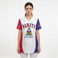 World Football Haiti 2026 Scrub Top Haiti est de Retour White Voodoo Veve Spirits - Wonder Print Shop
