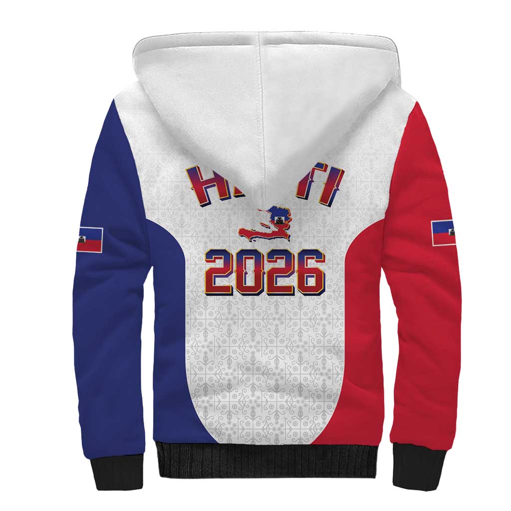 World Football Haiti 2026 Sherpa Hoodie Haiti est de Retour White Voodoo Veve Spirits - Wonder Print Shop