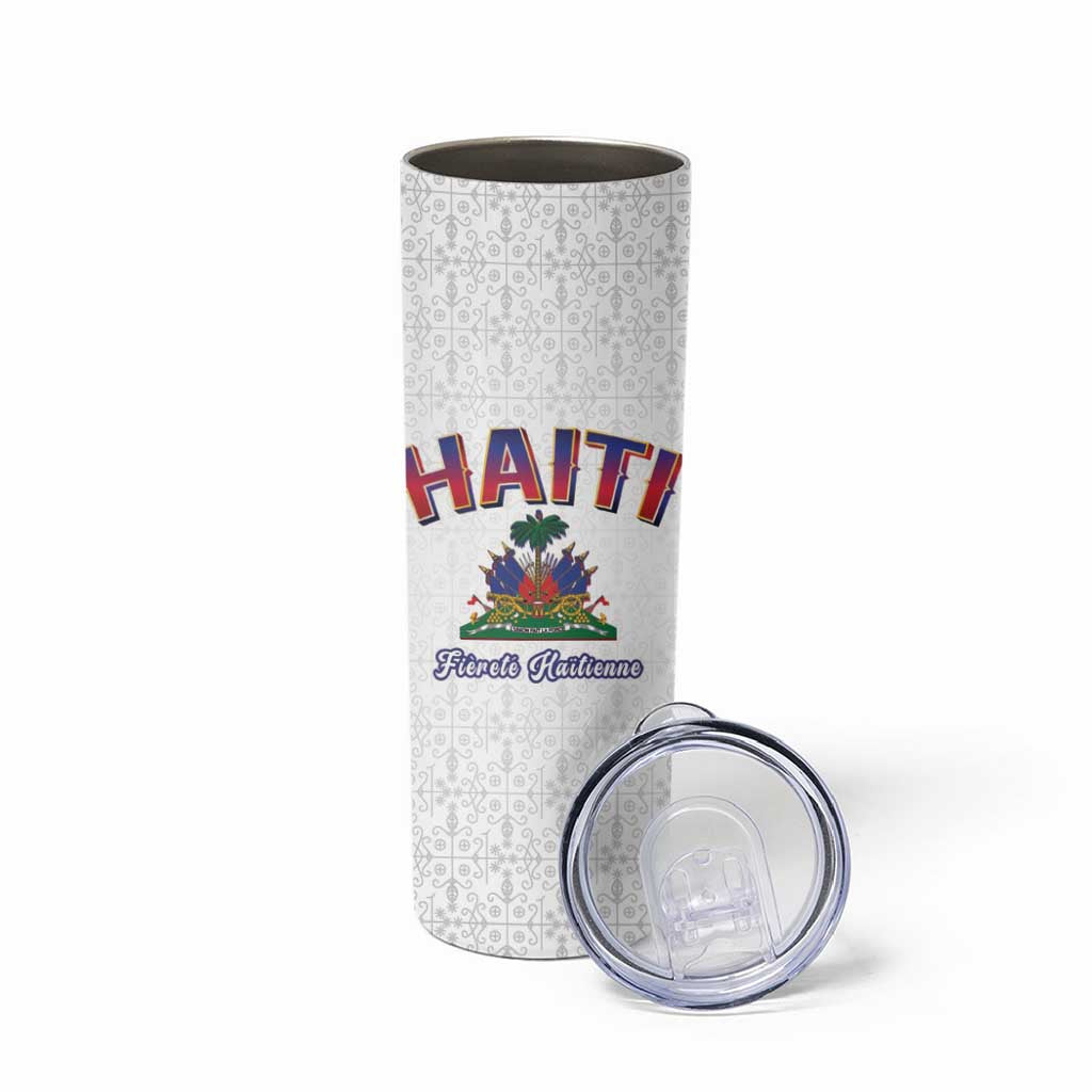 World Football Haiti 2026 Skinny Tumbler Haiti est de Retour White Voodoo Veve Spirits - Wonder Print Shop