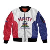 World Football Haiti 2026 Sleeve Zip Bomber Jacket Haiti est de Retour White Voodoo Veve Spirits - Wonder Print Shop