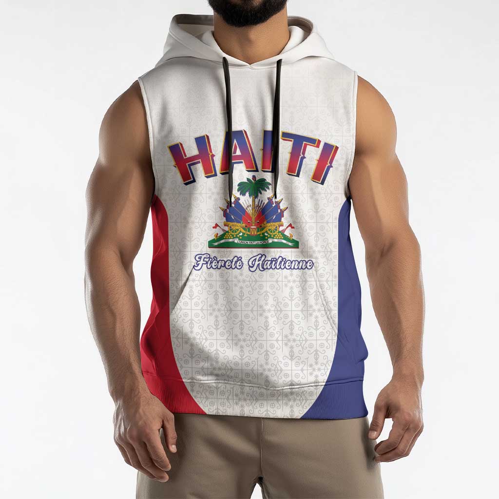 World Football Haiti 2026 Sleeveless Hoodie Haiti est de Retour White Voodoo Veve Spirits - Wonder Print Shop