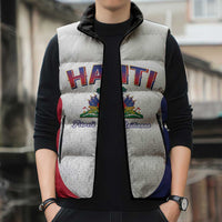 World Football Haiti 2026 Sleeveless Puffer Jacket Haiti est de Retour White Voodoo Veve Spirits - Wonder Print Shop