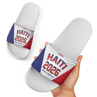 World Football Haiti 2026 Slide Sandals Haiti est de Retour White Voodoo Veve Spirits - Wonder Print Shop