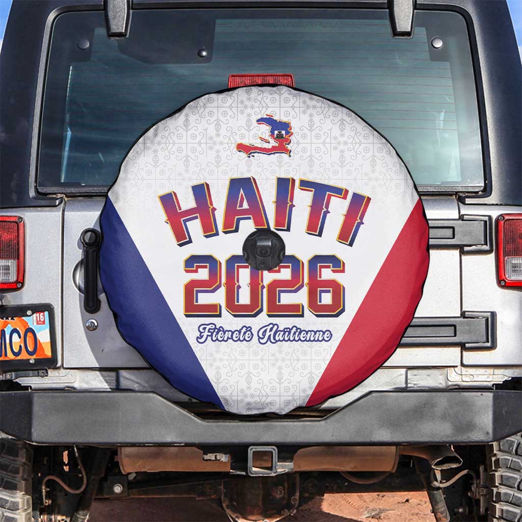 World Football Haiti 2026 Spare Tire Cover Haiti est de Retour White Voodoo Veve Spirits - Wonder Print Shop