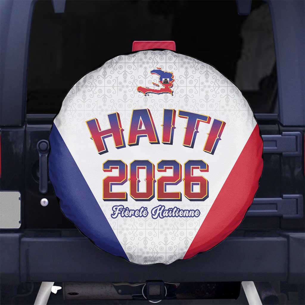 World Football Haiti 2026 Spare Tire Cover Haiti est de Retour White Voodoo Veve Spirits - Wonder Print Shop