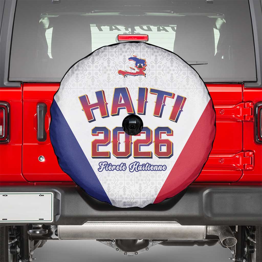 World Football Haiti 2026 Spare Tire Cover Haiti est de Retour White Voodoo Veve Spirits - Wonder Print Shop