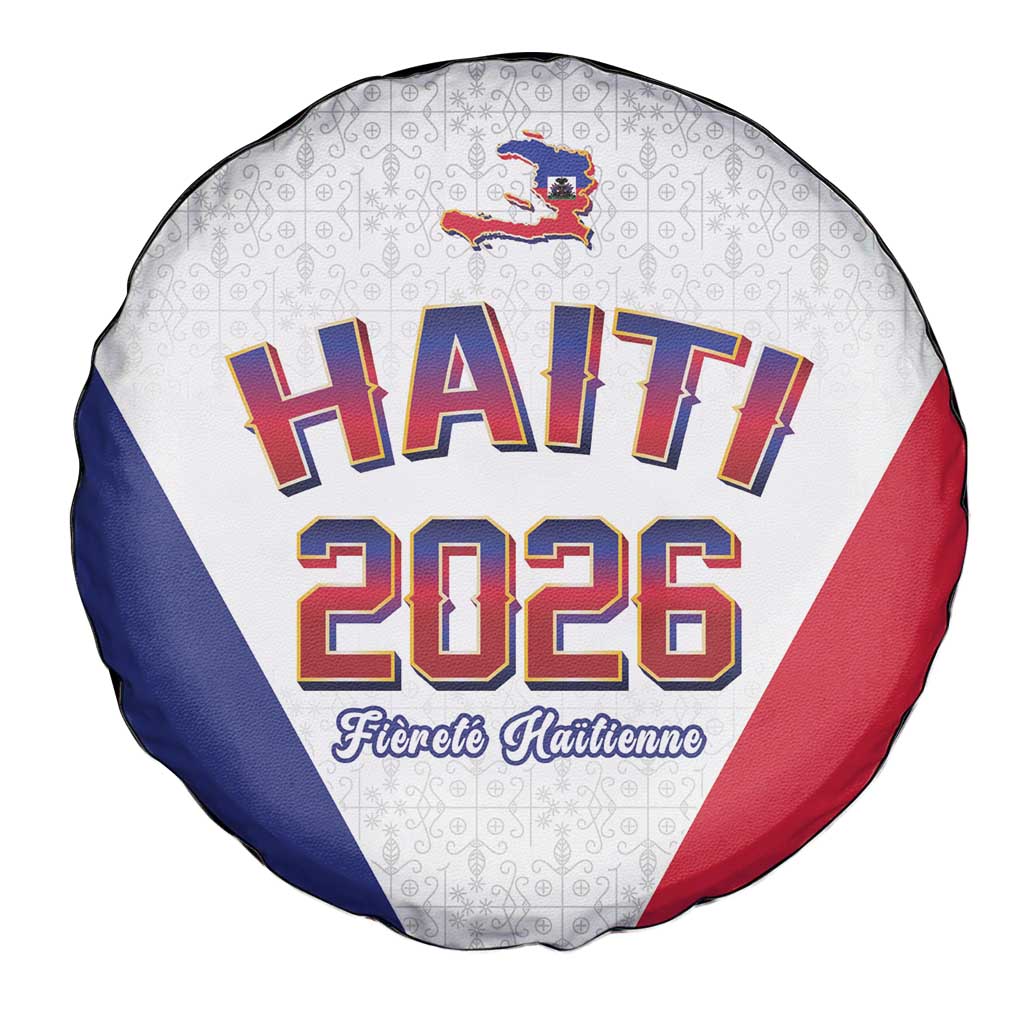 World Football Haiti 2026 Spare Tire Cover Haiti est de Retour White Voodoo Veve Spirits - Wonder Print Shop