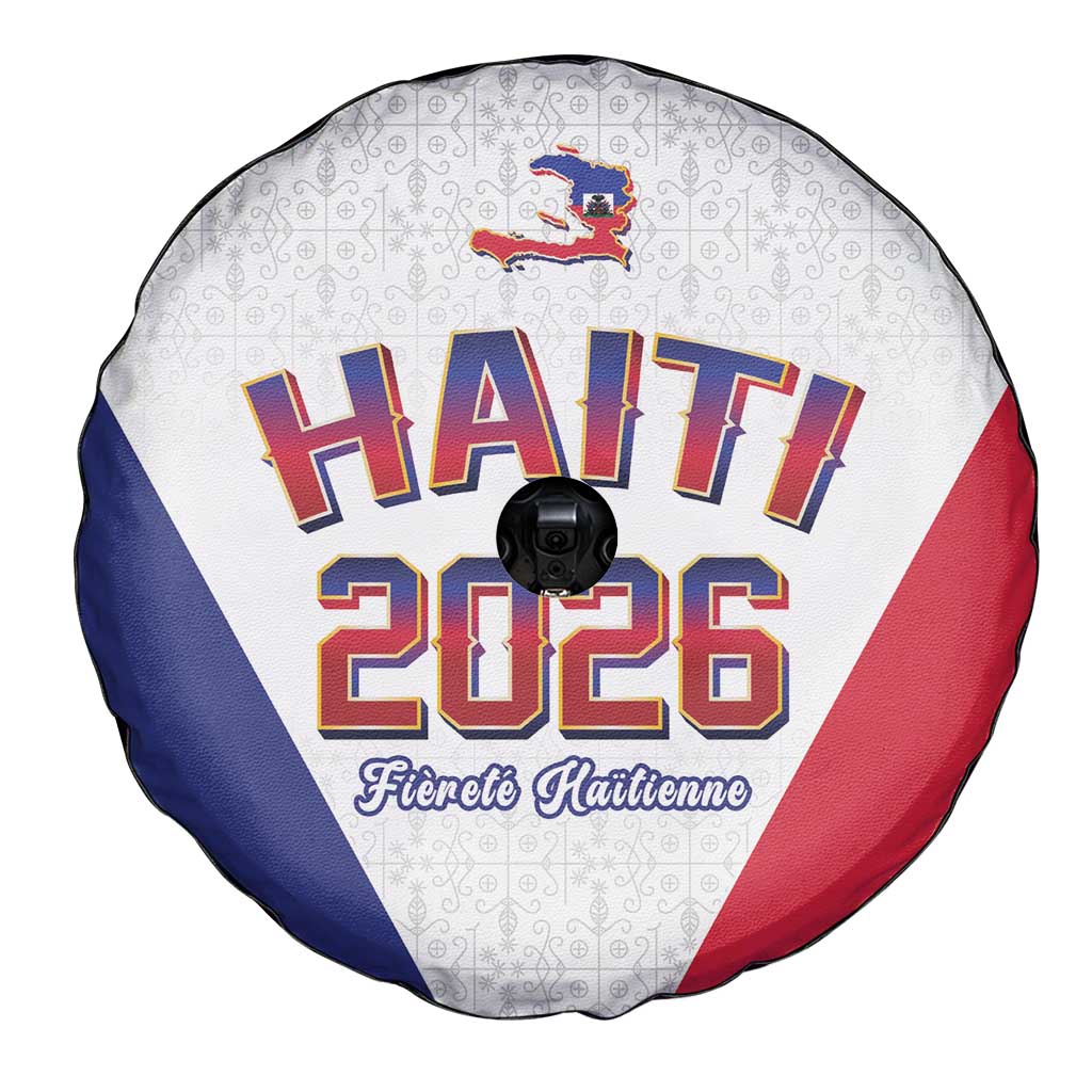World Football Haiti 2026 Spare Tire Cover Haiti est de Retour White Voodoo Veve Spirits - Wonder Print Shop