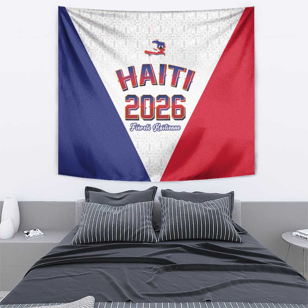 World Football Haiti 2026 Tapestry Haiti est de Retour White Voodoo Veve Spirits - Wonder Print Shop